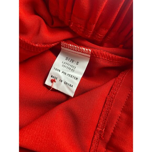 Womens size small red high waisted wide leg pants - Picture 6 of 6